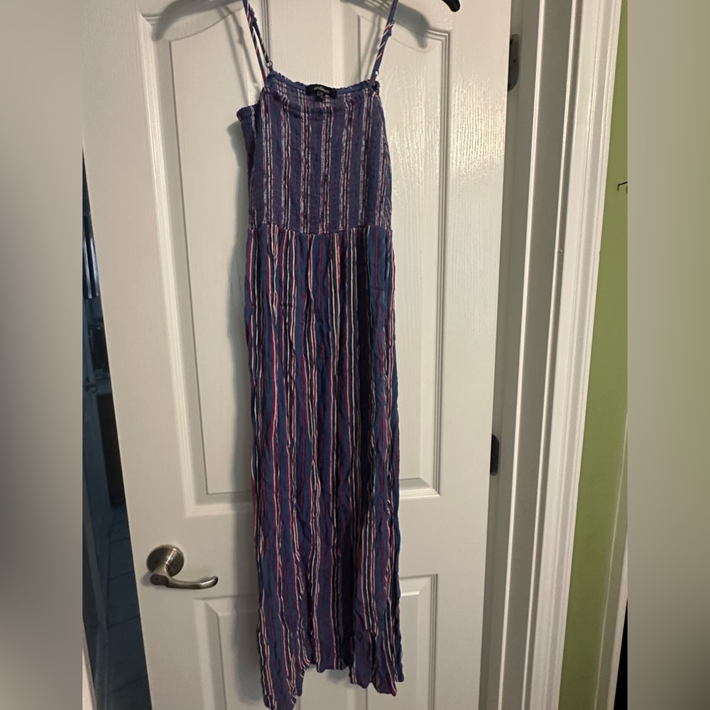 Long red white and blue dress